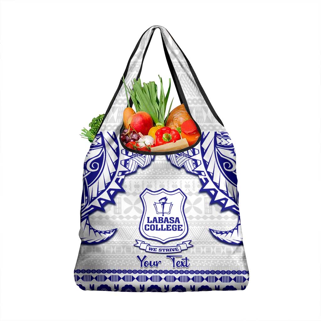Personalised Fiji Labasa College Grocery Bag Fijian Tapa Pattern