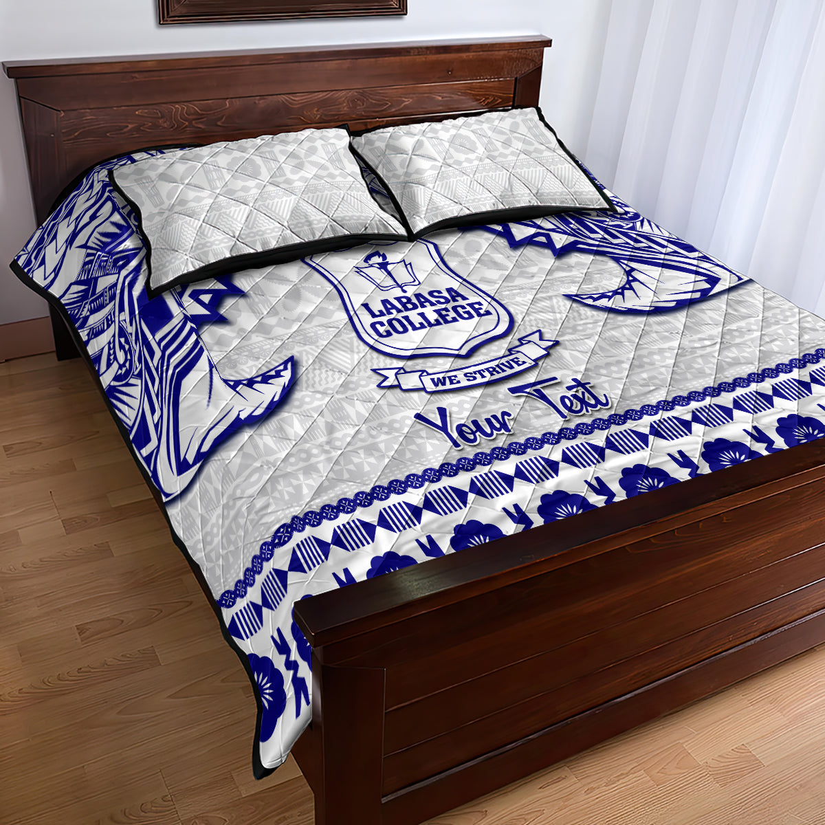 Personalised Fiji Labasa College Quilt Bed Set Fijian Tapa Pattern LT14 - Polynesian Pride