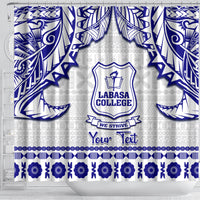 Personalised Fiji Labasa College Shower Curtain Fijian Tapa Pattern LT14 - Polynesian Pride
