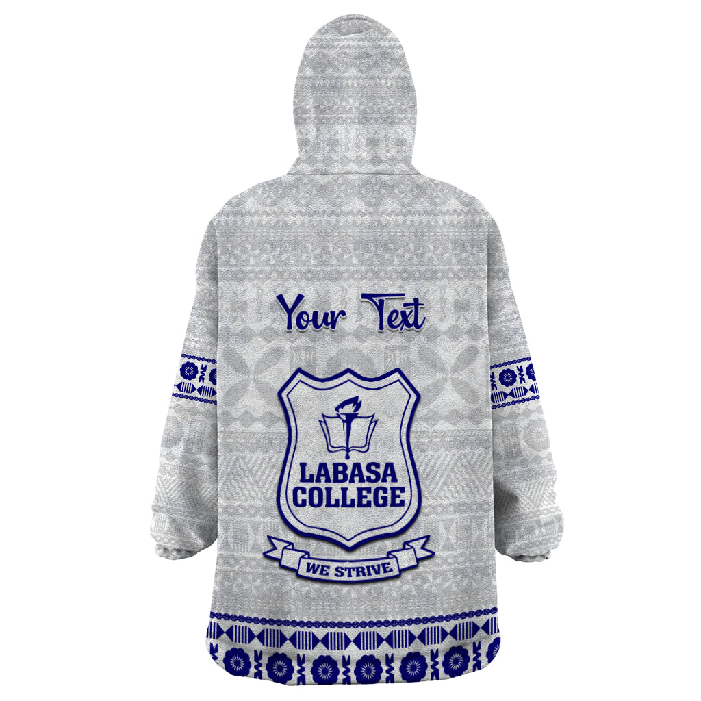 Personalised Fiji Labasa College Wearable Blanket Hoodie Fijian Tapa Pattern LT14 - Polynesian Pride