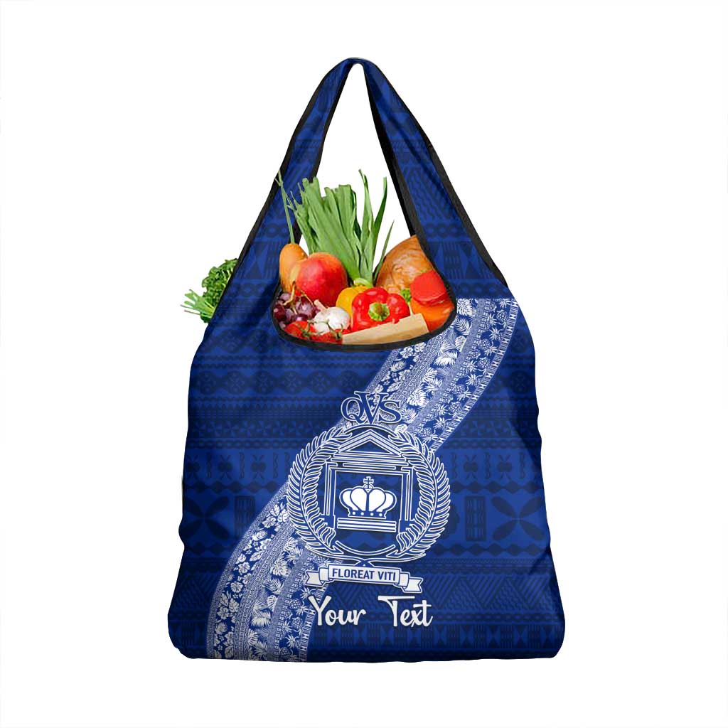 Personalised Fiji Queen Victoria School Grocery Bag Fijian Tapa Pattern
