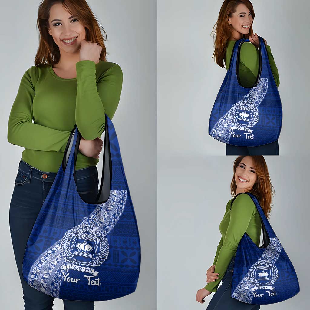 Personalised Fiji Queen Victoria School Grocery Bag Fijian Tapa Pattern