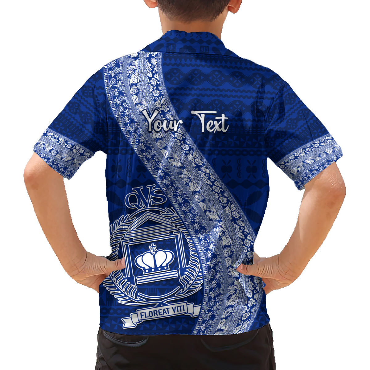 Personalised Fiji Queen Victoria School Kid Hawaiian Shirt Fijian Tapa Pattern LT14 - Polynesian Pride