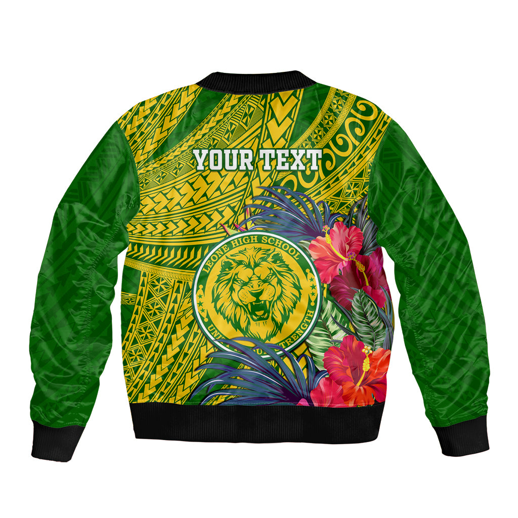 Personalised Leone High School Bomber Jacket American Samoa Schools Polynesian Tropical Flowers LT14 - Polynesian Pride