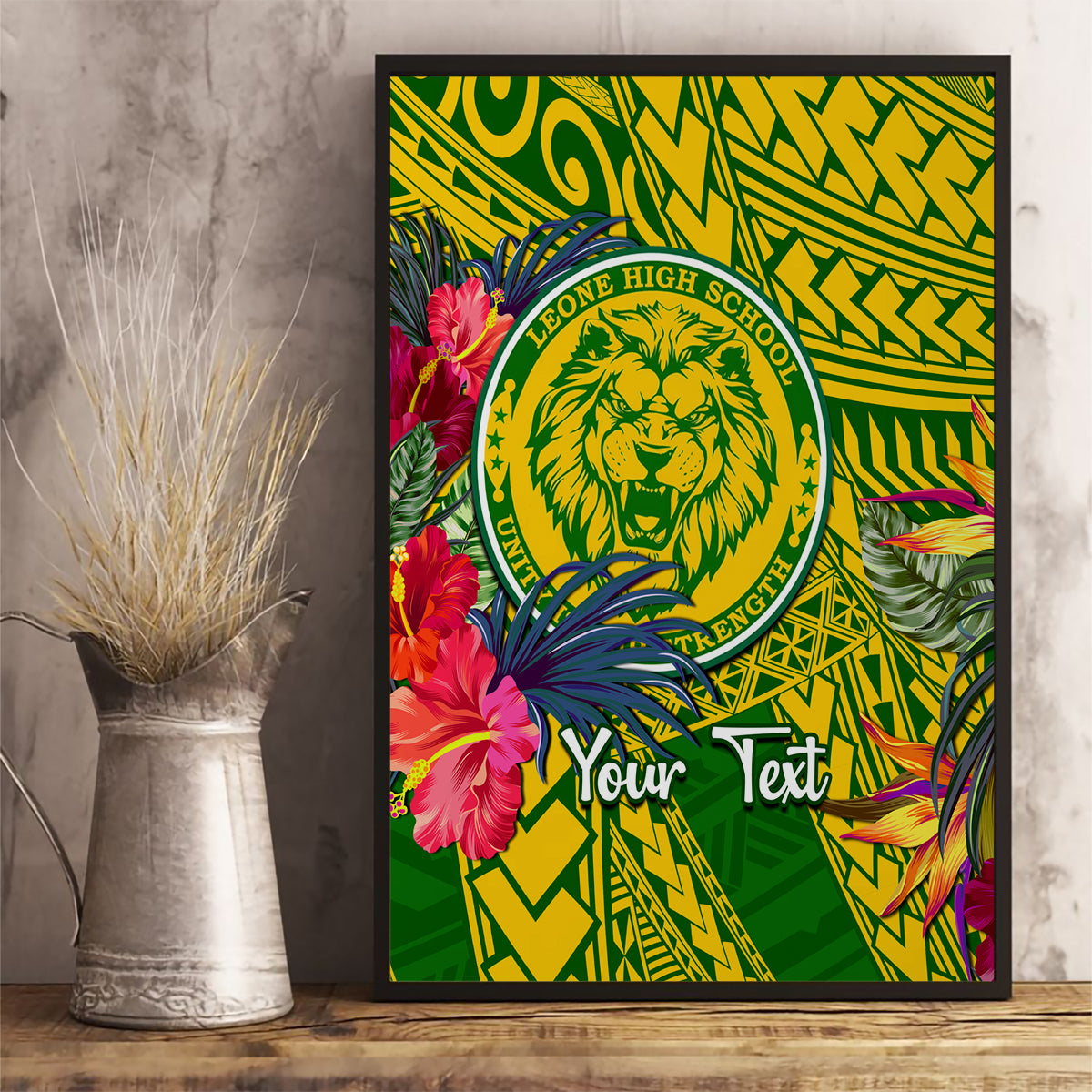 Personalised Leone High School Canvas Wall Art American Samoa Schools Polynesian Tropical Flowers LT14 - Polynesian Pride