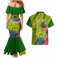 Personalised Leone High School Couples Matching Mermaid Dress and Hawaiian Shirt American Samoa Schools Polynesian Tropical Flowers LT14 - Polynesian Pride