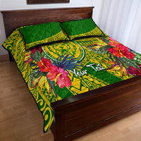 Personalised Leone High School Quilt Bed Set American Samoa Schools Polynesian Tropical Flowers LT14 - Polynesian Pride
