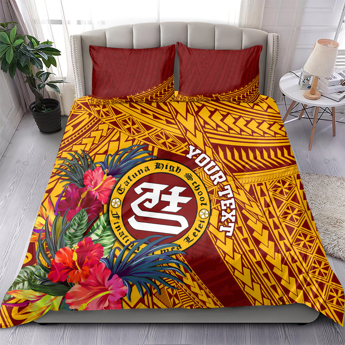 Personalised Tafuna High School Bedding Set American Samoa Schools Polynesian Tropical Flowers LT14 - Polynesian Pride