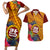 Personalised Tafuna High School Couples Matching Short Sleeve Bodycon Dress and Hawaiian Shirt American Samoa Schools Polynesian Tropical Flowers LT14 Maroon - Polynesian Pride