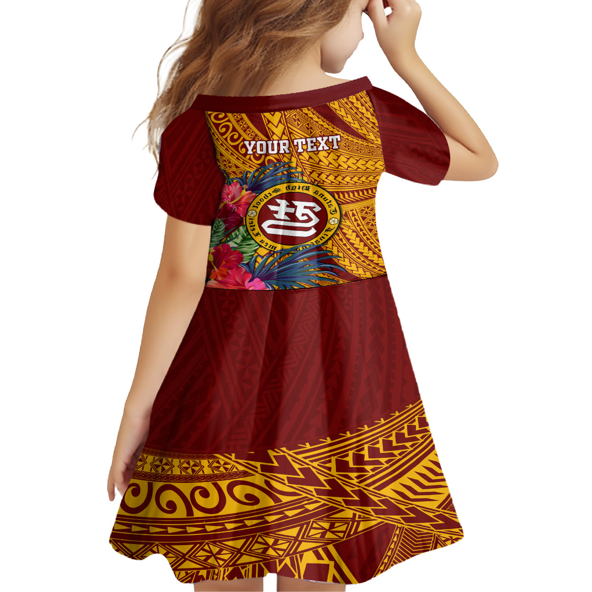 Personalised Tafuna High School Family Matching Tank Maxi Dress and Hawaiian Shirt American Samoa Schools Polynesian Tropical Flowers LT14 - Polynesian Pride