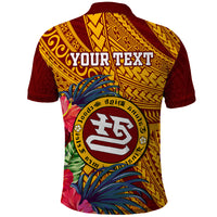 Personalised Tafuna High School Polo Shirt American Samoa Schools Polynesian Tropical Flowers LT14 - Polynesian Pride