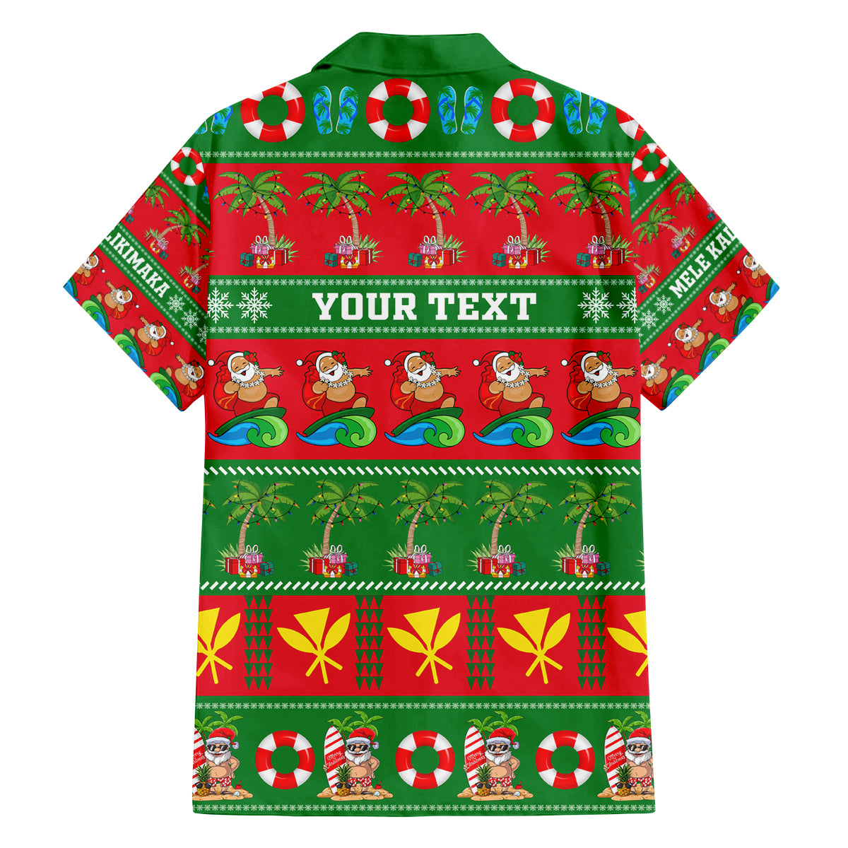 Personalised Hawaii Christmas Family Matching Long Sleeve Bodycon Dress and Hawaiian Shirt Mele Kalikimaka LT14 - Polynesian Pride