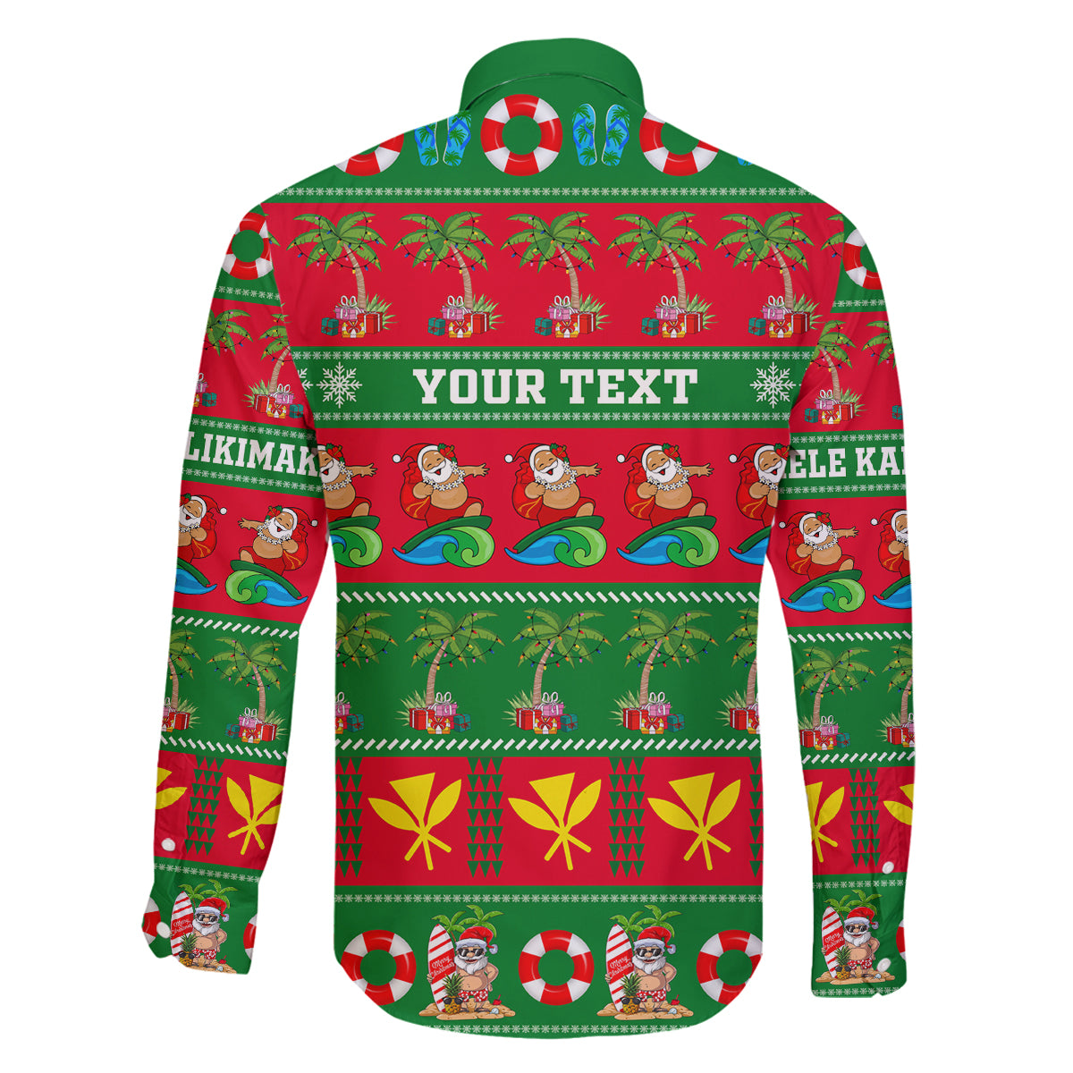 Personalised Hawaii Christmas Family Matching Tank Maxi Dress and Hawaiian Shirt Mele Kalikimaka LT14 - Polynesian Pride
