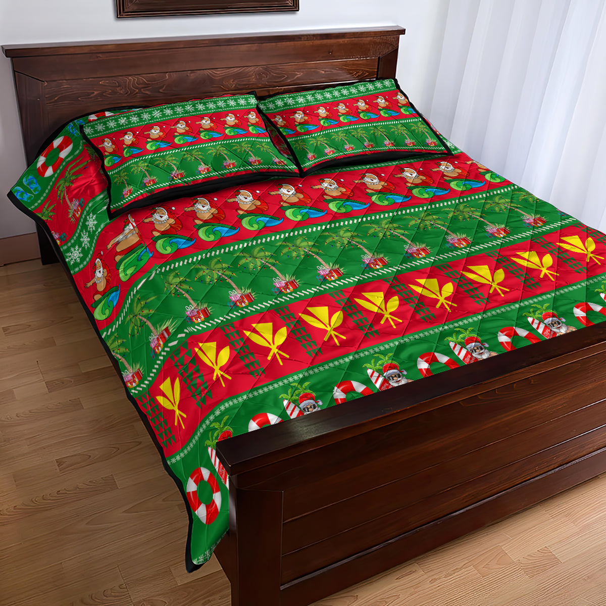 Hawaii Christmas Quilt Bed Set Mele Kalikimaka LT14 - Polynesian Pride
