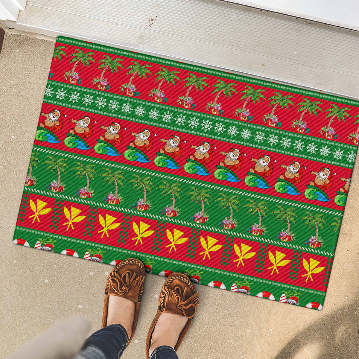 Hawaii Christmas Rubber Doormat Mele Kalikimaka LT14 - Polynesian Pride