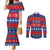 Personalised Guam Christmas Couples Matching Mermaid Dress and Long Sleeve Button Shirt Felis Pasgua LT14 Blue - Polynesian Pride