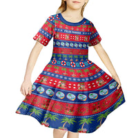 Personalised Guam Christmas Kid Short Sleeve Dress Felis Pasgua LT14 - Polynesian Pride