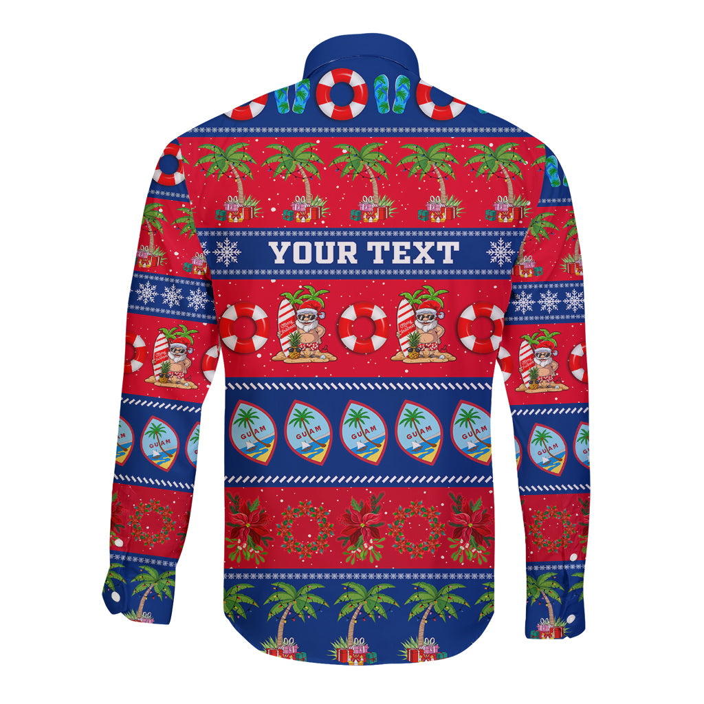 Personalised Guam Christmas Long Sleeve Button Shirt Felis Pasgua LT14 - Polynesian Pride