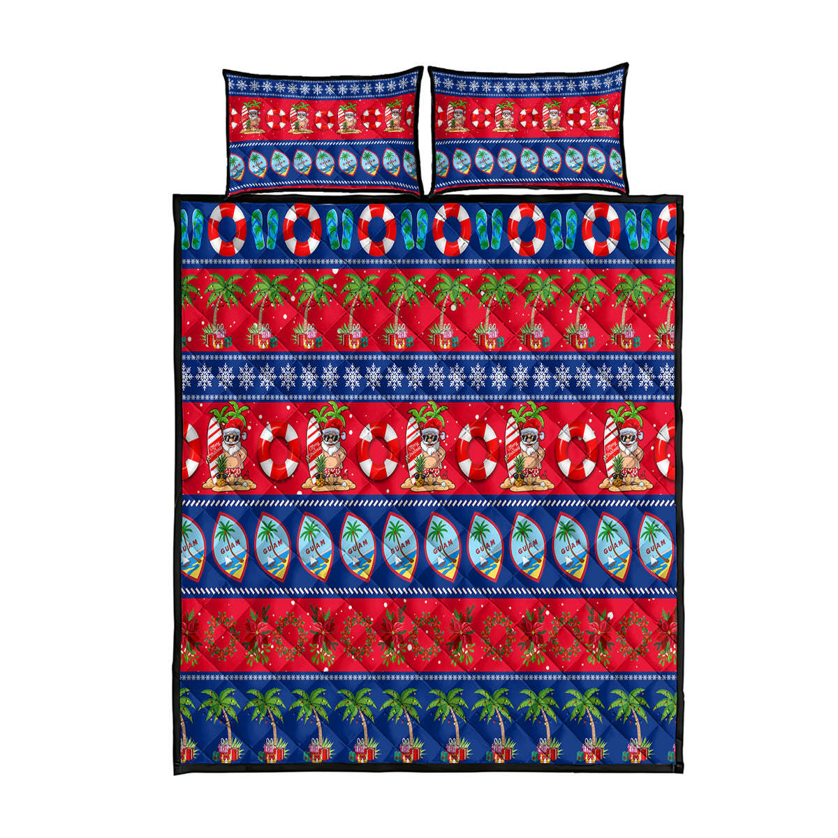 Guam Christmas Quilt Bed Set Felis Pasgua LT14 Blue - Polynesian Pride