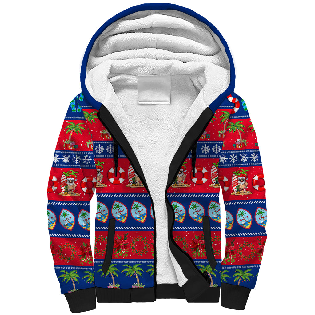 Personalised Guam Christmas Sherpa Hoodie Felis Pasgua LT14 Unisex Blue - Polynesian Pride