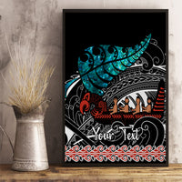 Personalised New Zealand Waka Canvas Wall Art Aotearoa Maori Silver Fern Pattern LT14 - Polynesian Pride