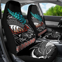 Personalised New Zealand Waka Car Seat Cover Aotearoa Maori Silver Fern Pattern LT14 - Polynesian Pride
