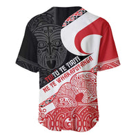Toitu Te Tiriti Me Te Whakaputanga Baseball Jersey Maori Wahaika With Haka Face LT14 - Polynesian Pride