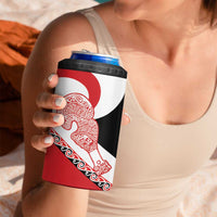 Toitu Te Tiriti Me Te Whakaputanga 4 in 1 Can Cooler Tumbler Maori Wahaika With Haka Face