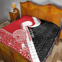 Toitu Te Tiriti Me Te Whakaputanga Quilt Maori Wahaika With Haka Face LT14 - Polynesian Pride