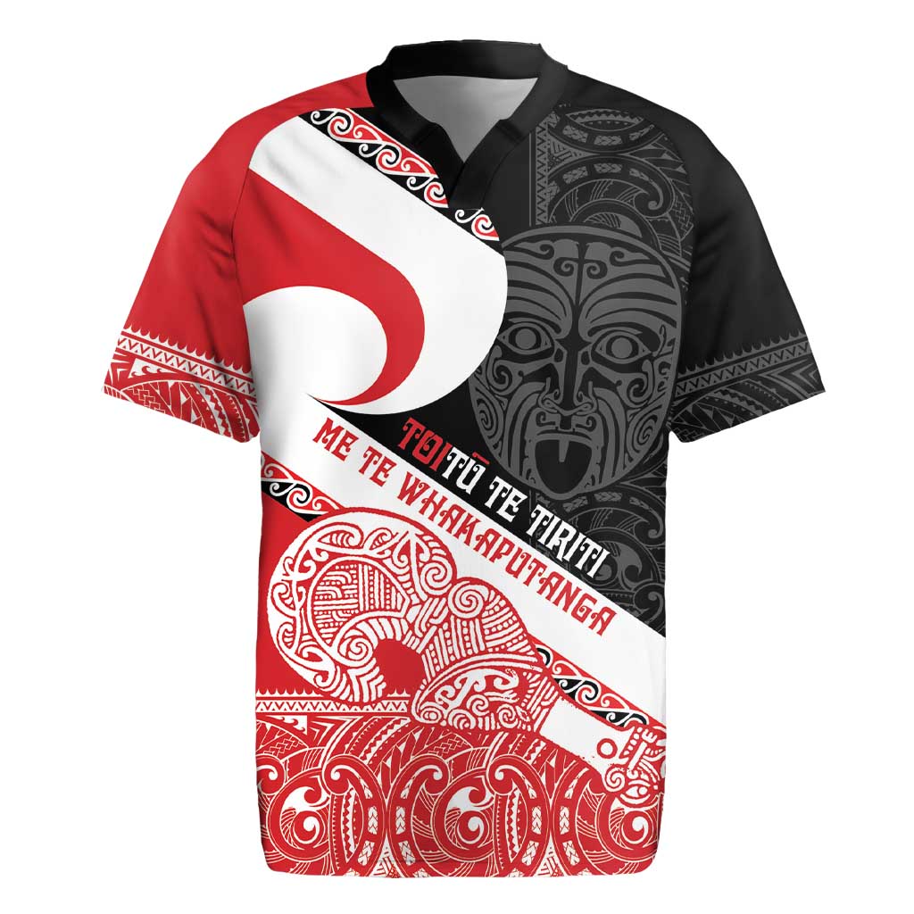 Toitu Te Tiriti Me Te Whakaputanga Rugby Jersey Maori Wahaika With Haka Face