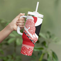 Toitu Te Tiriti Me Te Whakaputanga Tumbler With Handle Maori Wahaika With Haka Face LT14 - Polynesian Pride