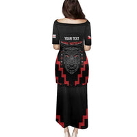Personalised Toitu Te Tiriti Mana Maori Motuhake Family Matching Puletasi and Hawaiian Shirt Aotearoa Haka Face Mix Poutama Art LT14 - Polynesian Pride
