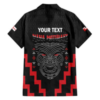 Personalised Toitu Te Tiriti Mana Maori Motuhake Family Matching Tank Maxi Dress and Hawaiian Shirt Aotearoa Haka Face Mix Poutama Art LT14 - Polynesian Pride
