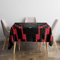 Personalised Toitu Te Tiriti Mana Maori Motuhake Tablecloth Aotearoa Haka Face Mix Poutama Art LT14 - Polynesian Pride