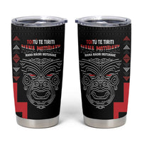 Toitu Te Tiriti Mana Maori Motuhake Tumbler Cup Aotearoa Haka Face Mix Poutama Art