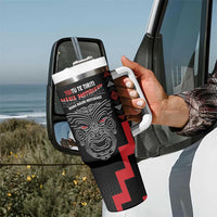 Toitu Te Tiriti Mana Maori Motuhake Tumbler With Handle Aotearoa Haka Face Mix Poutama Art LT14 - Polynesian Pride