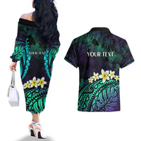 Personalised Pasifika Festival Auckland Couples Matching Off The Shoulder Long Sleeve Dress and Hawaiian Shirt 2024 Pacific Islands Polynesian Pattern LT14 - Polynesian Pride