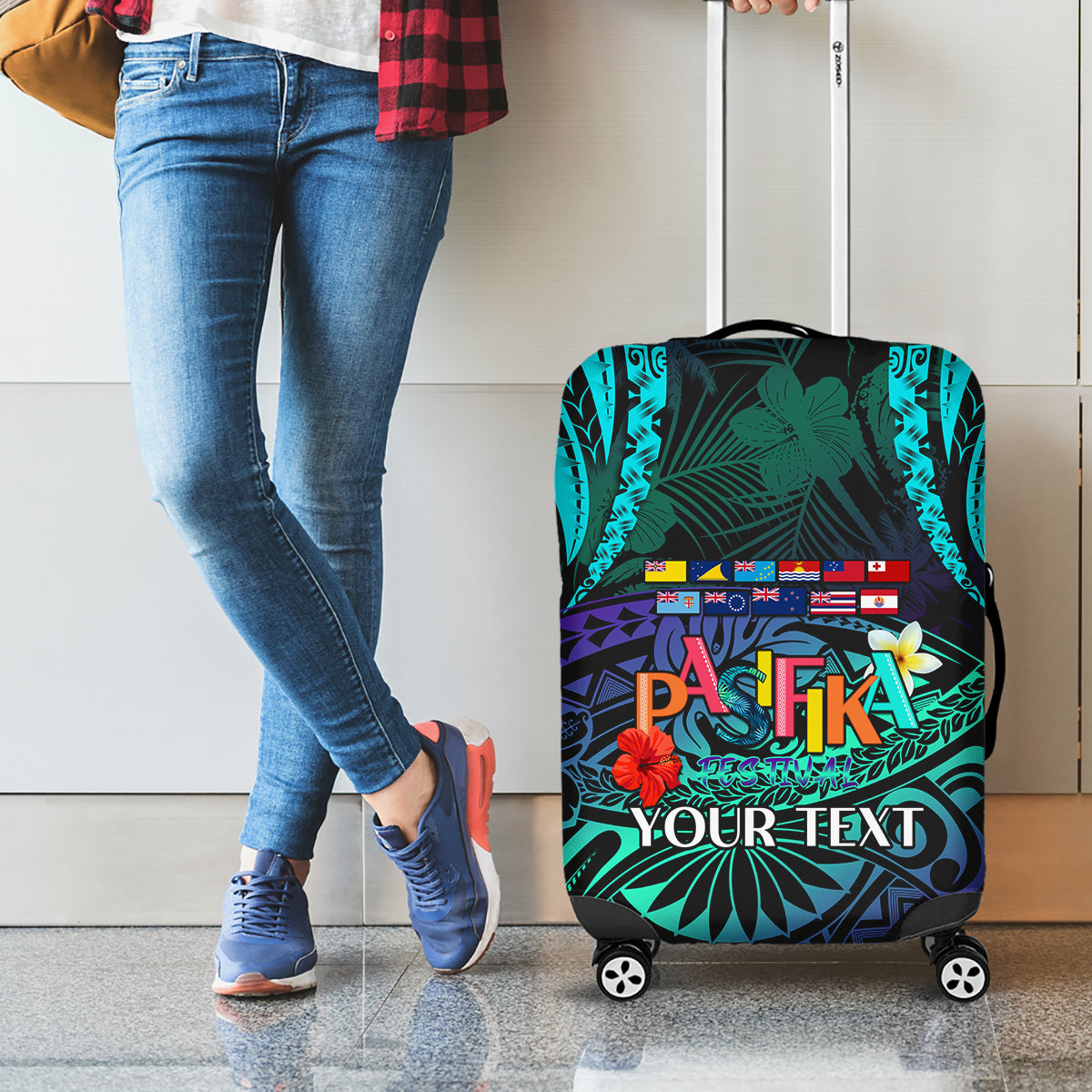 Personalised Pasifika Festival Auckland Luggage Cover 2024 Pacific Islands Polynesian Pattern LT14 - Polynesian Pride