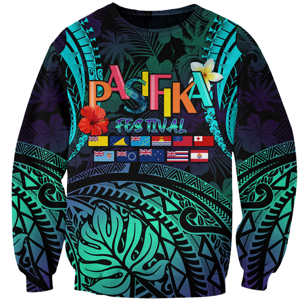 Personalised Pasifika Festival Auckland Sweatshirt 2024 Pacific Islands Polynesian Pattern LT14 Unisex Purple - Polynesian Pride