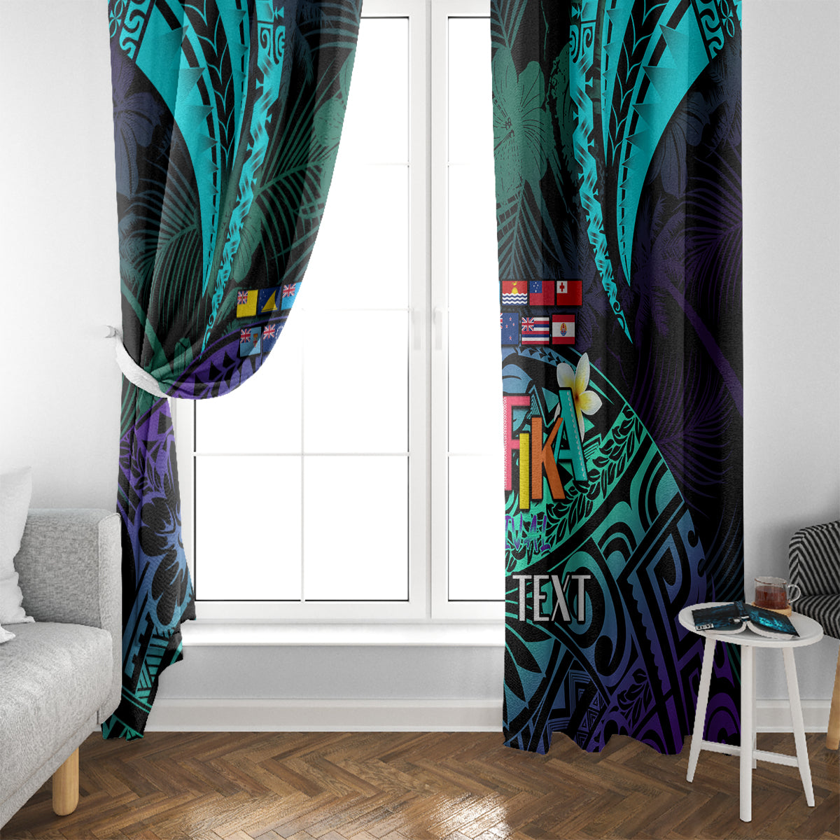 Personalised Pasifika Festival Auckland Window Curtain 2024 Pacific Islands Polynesian Pattern LT14 - Polynesian Pride