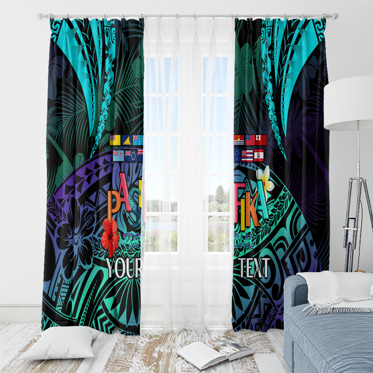 Personalised Pasifika Festival Auckland Window Curtain 2024 Pacific Islands Polynesian Pattern LT14 - Polynesian Pride