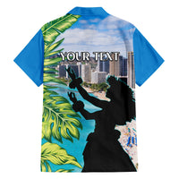 Personalised Honolulu Aloha Hawaii Family Matching Tank Maxi Dress and Hawaiian Shirt Tropical Leaves With Hula Girl LT14 - Polynesian Pride