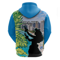 Personalised Honolulu Aloha Hawaii Hoodie Tropical Leaves With Hula Girl LT14 - Polynesian Pride