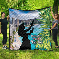 Personalised Honolulu Aloha Hawaii Quilt Tropical Leaves With Hula Girl LT14 - Polynesian Pride