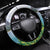 Honolulu Aloha Hawaii Steering Wheel Cover Tropical Leaves With Hula Girl LT14 Universal Fit Blue - Polynesian Pride