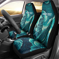 Personalised New Zealand Waitangi Day Car Seat Cover Hei Tiki With Maori Waka - Whakarare Pattern
