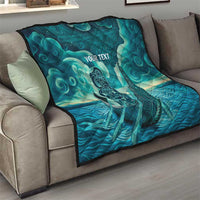 Personalised New Zealand Waitangi Day Quilt Hei Tiki With Maori Waka - Whakarare Pattern