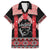 Toitu Te Tiriti O Waitangi Family Matching Off The Shoulder Long Sleeve Dress and Hawaiian Shirt Maori Wharenui With Taniko Motifs
