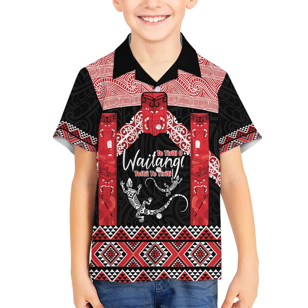 Toitu Te Tiriti O Waitangi Hawaiian Shirt Maori Wharenui With Taniko Motifs