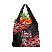 New Zealand 1840 Waitangi Day Grocery Bag Aotearoa Haka Mask - Red Version